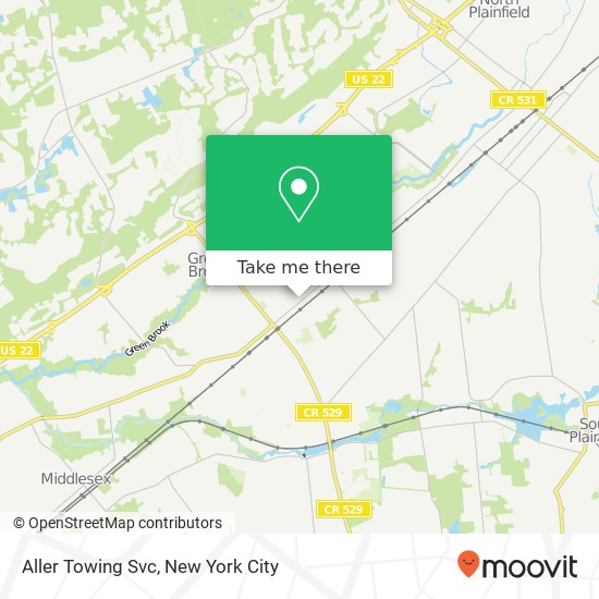 Aller Towing Svc map