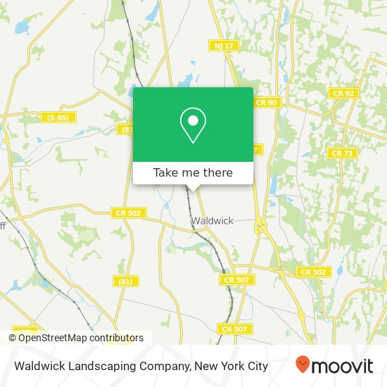 Mapa de Waldwick Landscaping Company