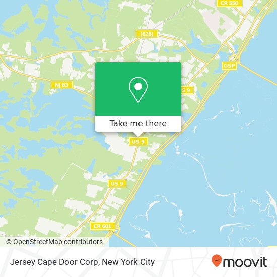 Mapa de Jersey Cape Door Corp