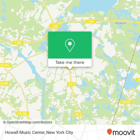 Howell Music Center map