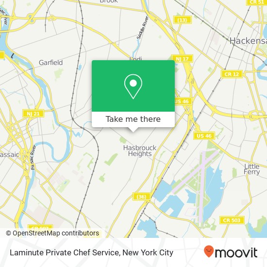 Laminute Private Chef Service map