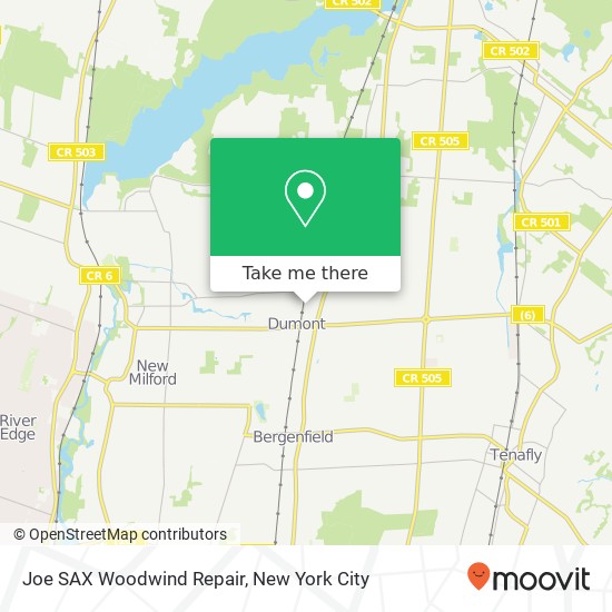 Joe SAX Woodwind Repair map