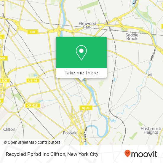 Mapa de Recycled Pprbd Inc Clifton