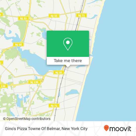 Mapa de Gino's Pizza Towne Of Belmar