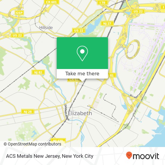 Mapa de ACS Metals New Jersey