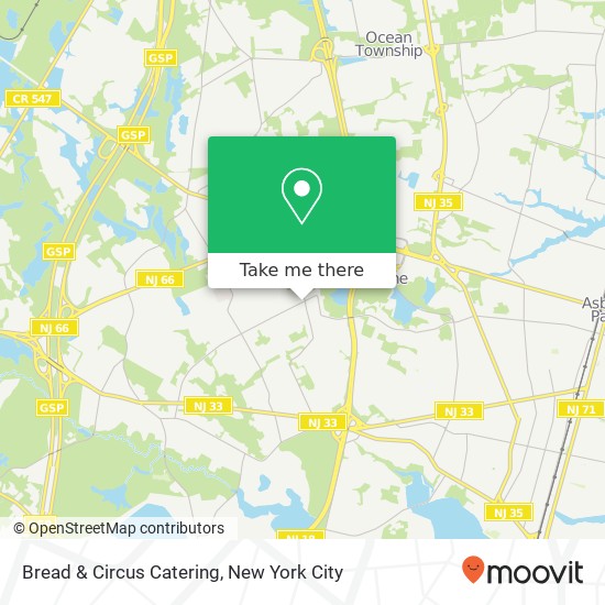 Bread & Circus Catering map