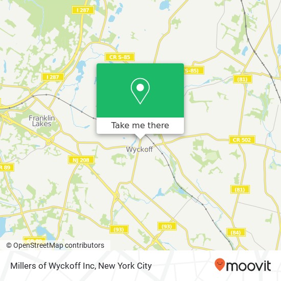 Millers of Wyckoff Inc map