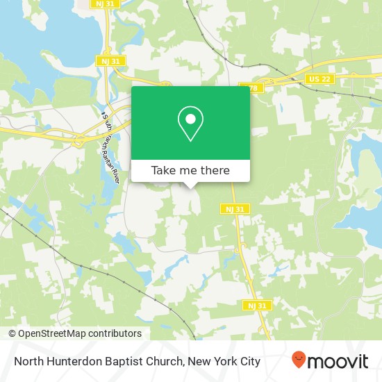 North Hunterdon Baptist Church map