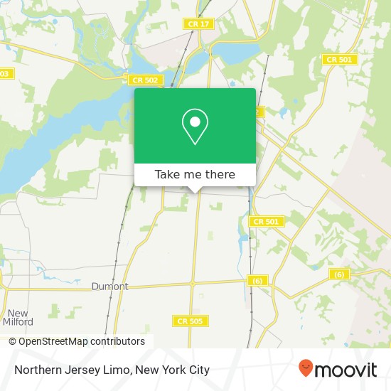 Northern Jersey Limo map