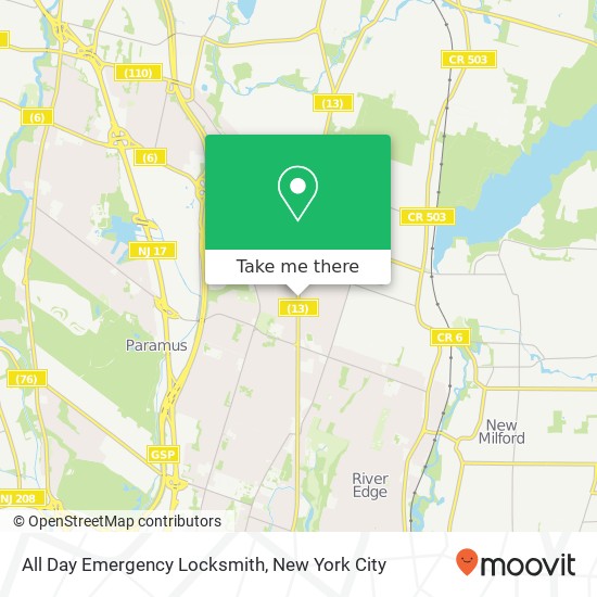 All Day Emergency Locksmith map