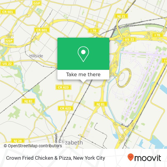 Mapa de Crown Fried Chicken & Pizza