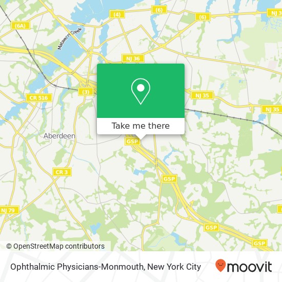 Ophthalmic Physicians-Monmouth map