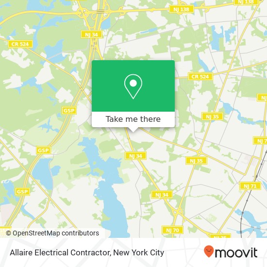 Allaire Electrical Contractor map