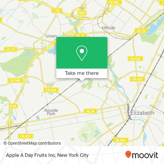 Mapa de Apple A Day Fruits Inc
