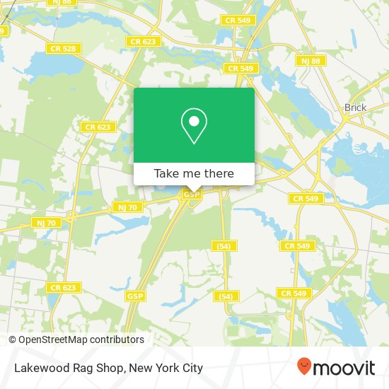 Lakewood Rag Shop map