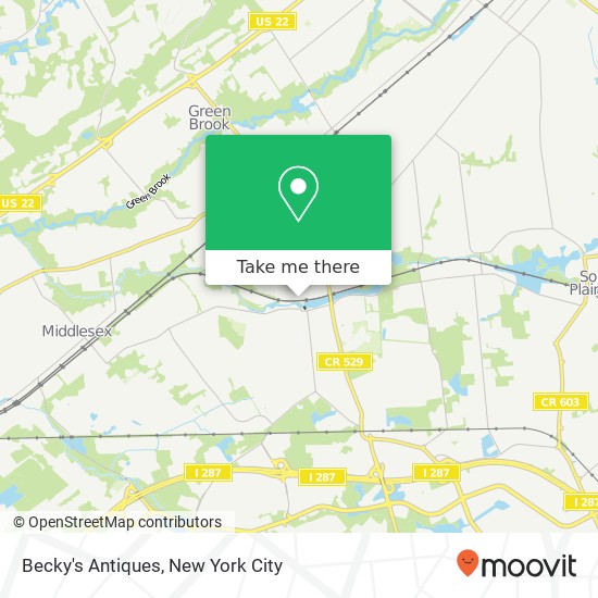 Becky's Antiques map