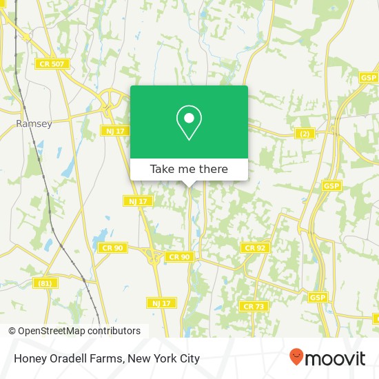 Mapa de Honey Oradell Farms