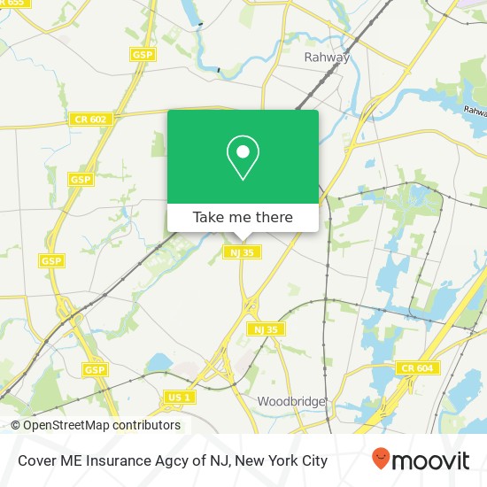 Mapa de Cover ME Insurance Agcy of NJ