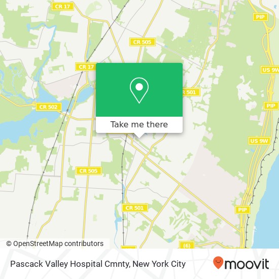 Pascack Valley Hospital Cmnty map