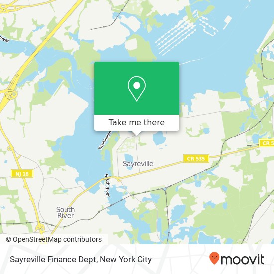 Sayreville Finance Dept map