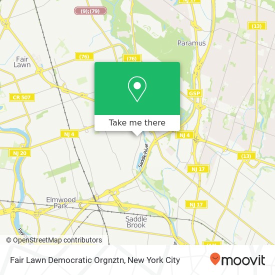 Fair Lawn Democratic Orgnztn map