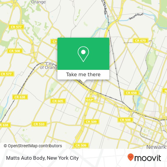 Matts Auto Body map