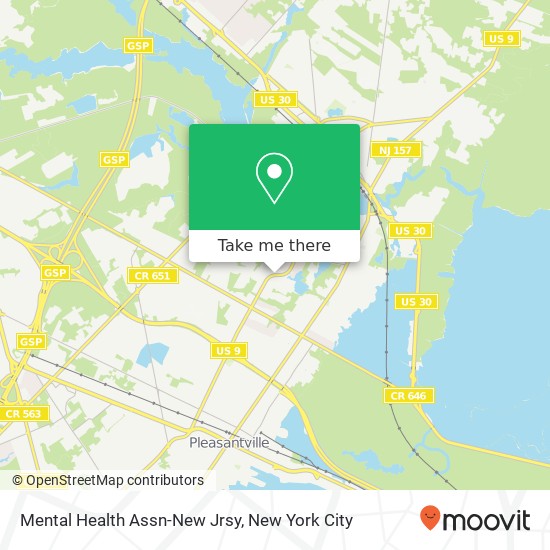 Mental Health Assn-New Jrsy map