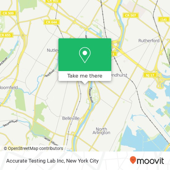 Mapa de Accurate Testing Lab Inc