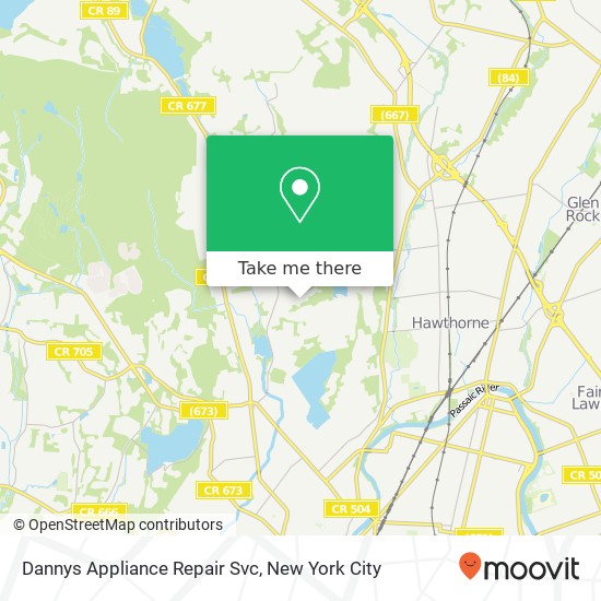 Dannys Appliance Repair Svc map