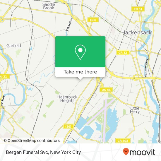 Mapa de Bergen Funeral Svc