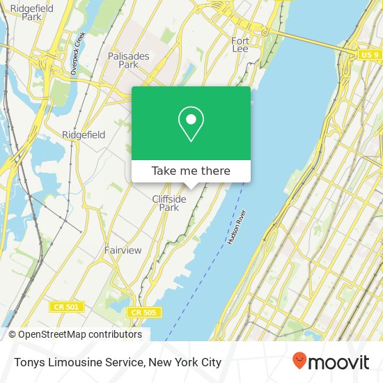 Tonys Limousine Service map