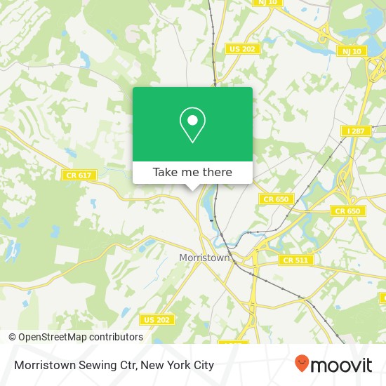 Mapa de Morristown Sewing Ctr