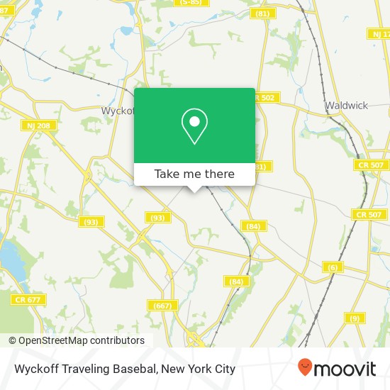 Wyckoff Traveling Basebal map