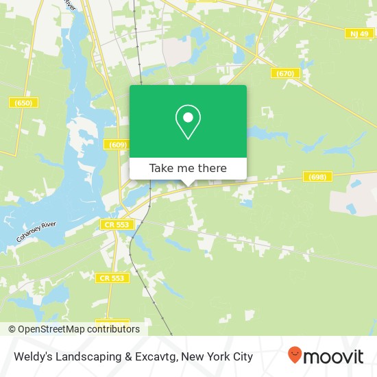 Mapa de Weldy's Landscaping & Excavtg