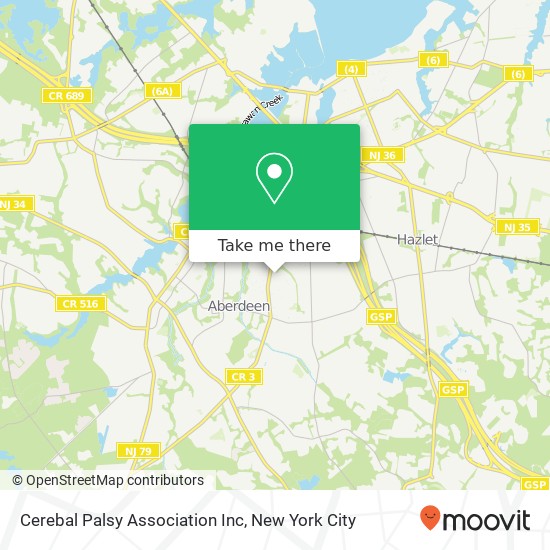 Mapa de Cerebal Palsy Association Inc