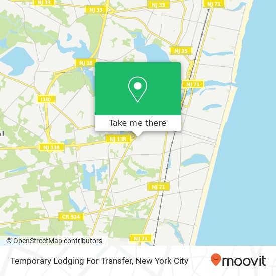 Mapa de Temporary Lodging For Transfer