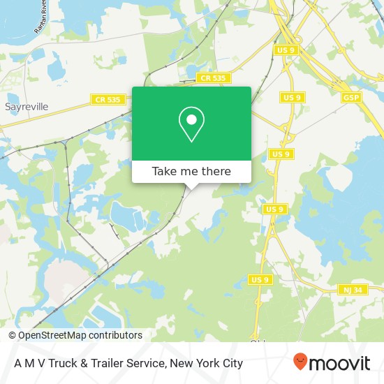 Mapa de A M V Truck & Trailer Service