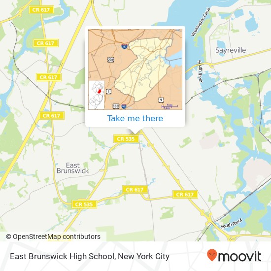 Mapa de East Brunswick High School