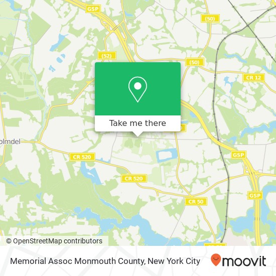 Memorial Assoc Monmouth County map