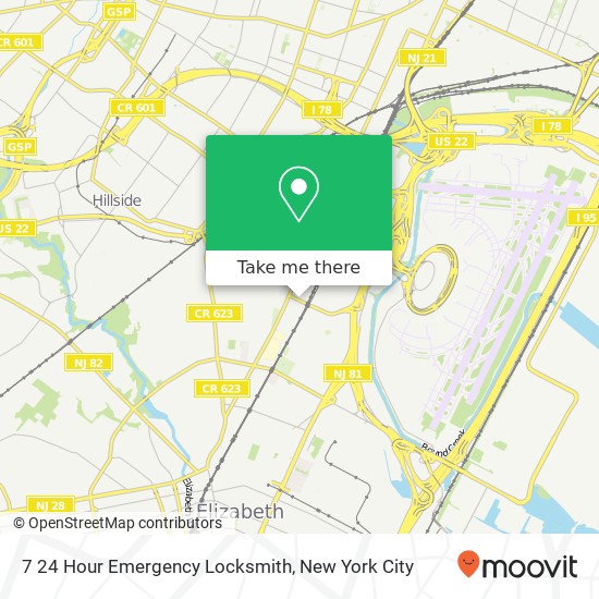 7 24 Hour Emergency Locksmith map