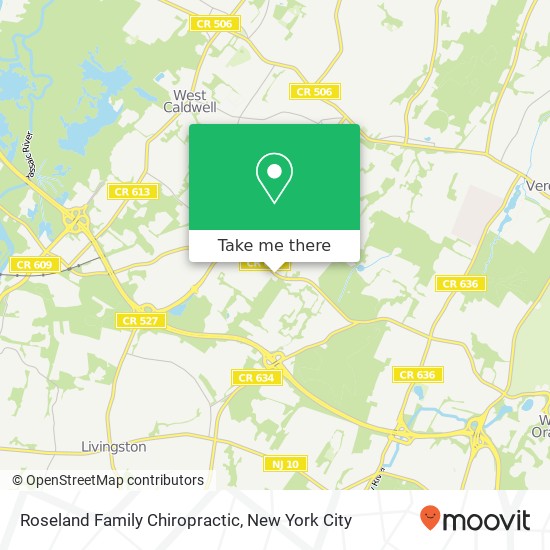 Roseland Family Chiropractic map