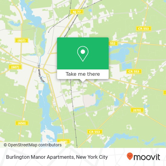 Mapa de Burlington Manor Apartments