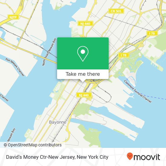 David's Money Ctr-New Jersey map