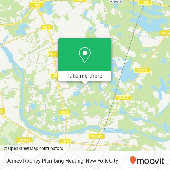 Mapa de James Rooney Plumbing Heating