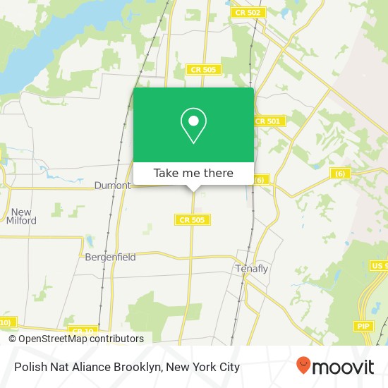 Polish Nat Aliance Brooklyn map