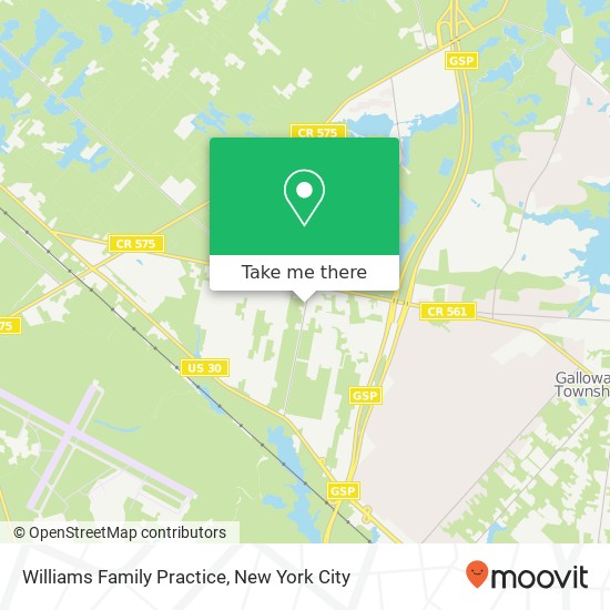 Williams Family Practice map