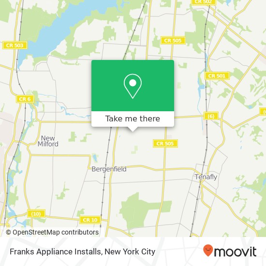 Franks Appliance Installs map