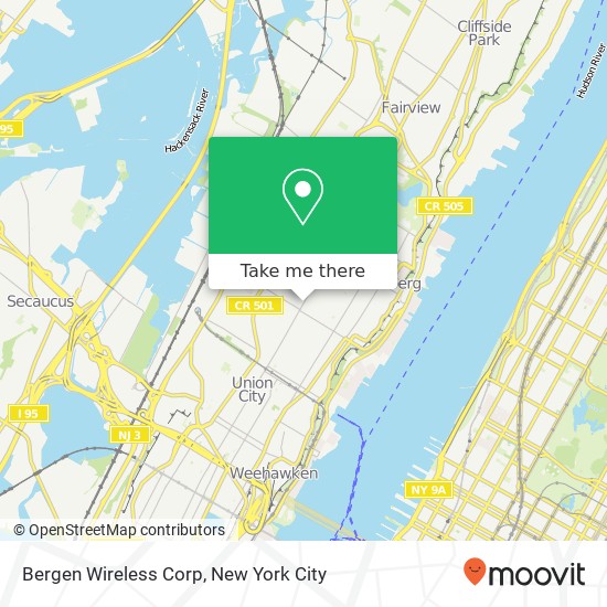 Bergen Wireless Corp map
