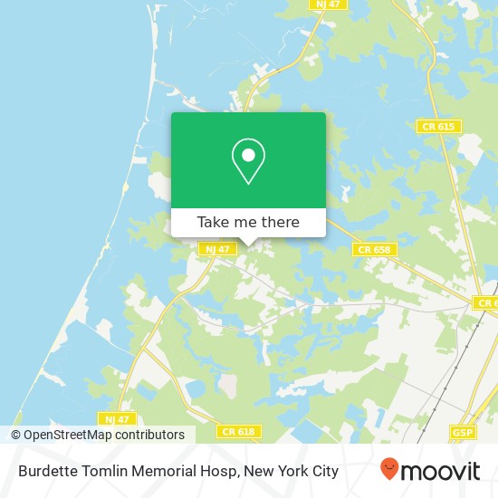 Mapa de Burdette Tomlin Memorial Hosp