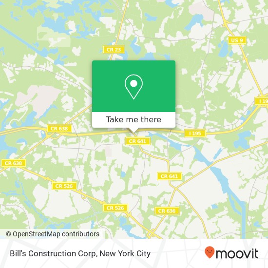 Bill's Construction Corp map